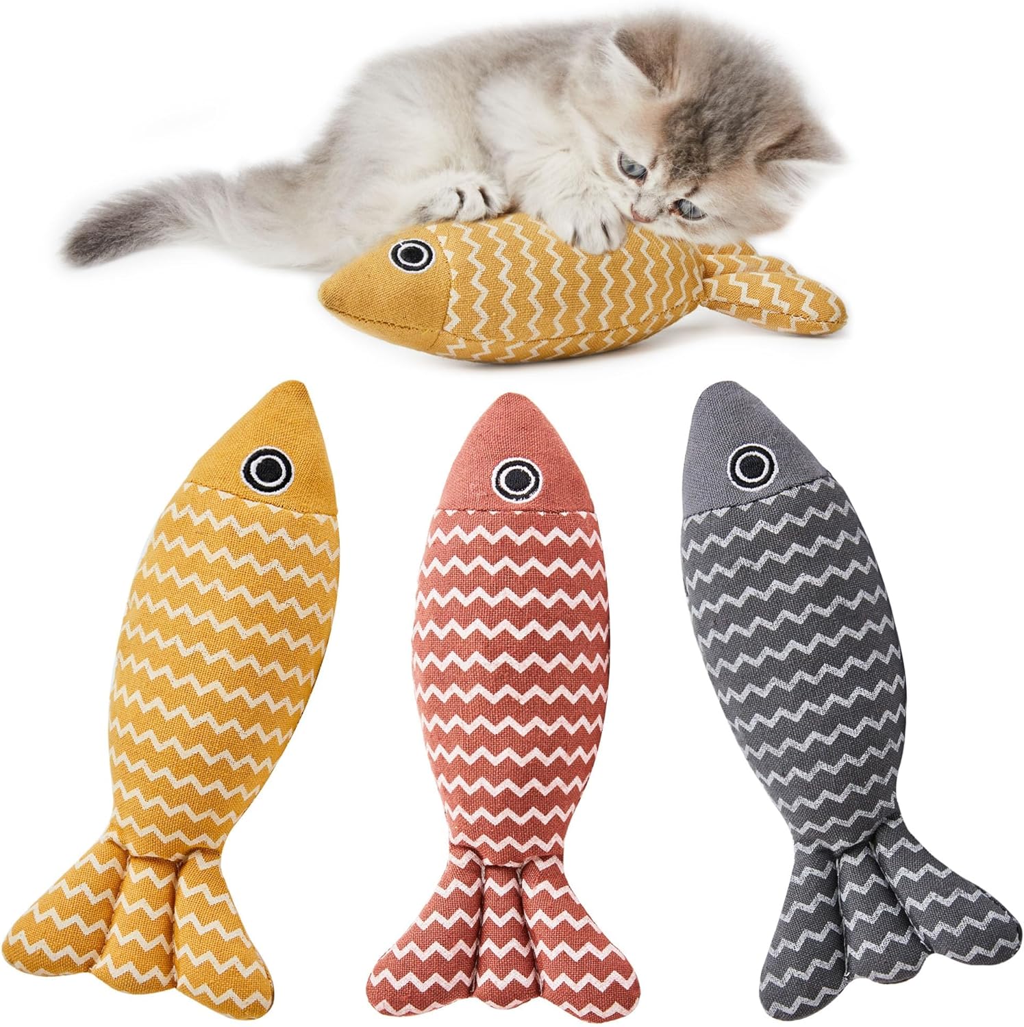 3 Catnip Fish Toys