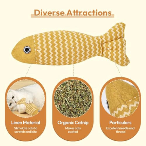 3 Catnip Fish Toys