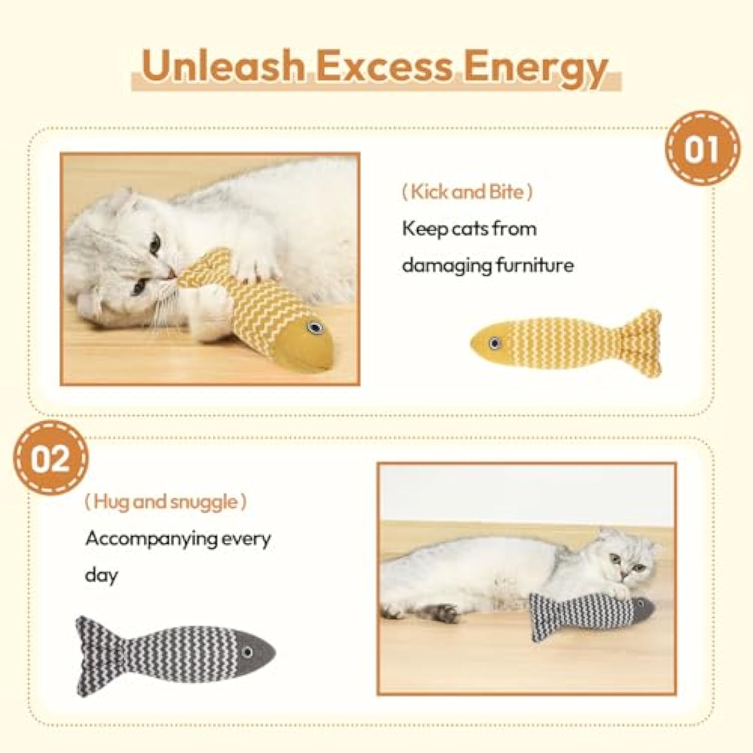 3 Catnip Fish Toys